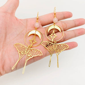 Stars and Moon Moths Earrings